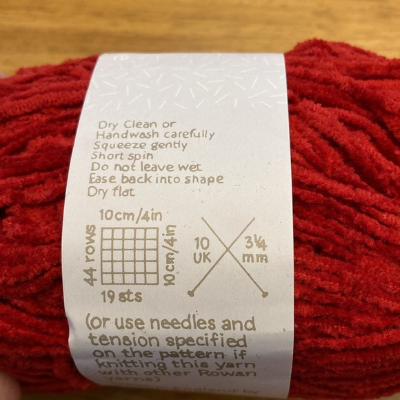 Rowan Designer Collection Yarn. Fine Cotton Chenille.  Cardinal Red. 4 for $20. - Picture 2 of 6